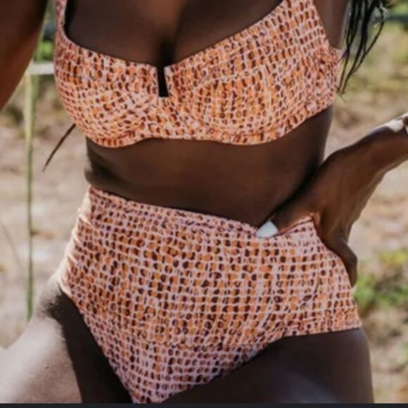 Nwt l*space one shoulder cardi rashgaurd desi wild bunch printed bikini set - Picture 11 of 12